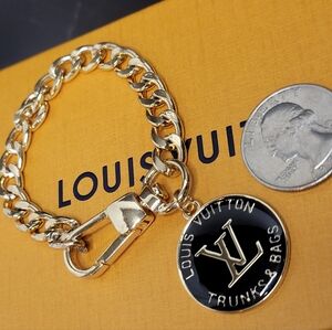 6.5" Cuban Link Gold Bracelet, Louis Vuitton Trunks & Bags Zip Pull
